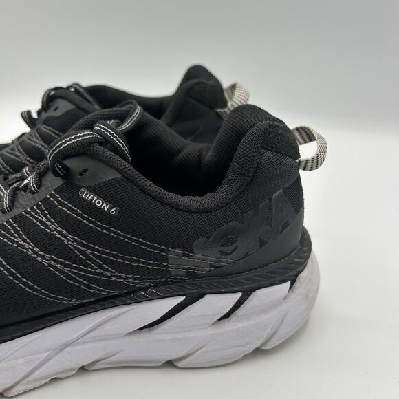 Hoka One One Clifton 6 Women’s Size 8 Running Shoes Black White 1102873 BWHT - Picture 4 of 16